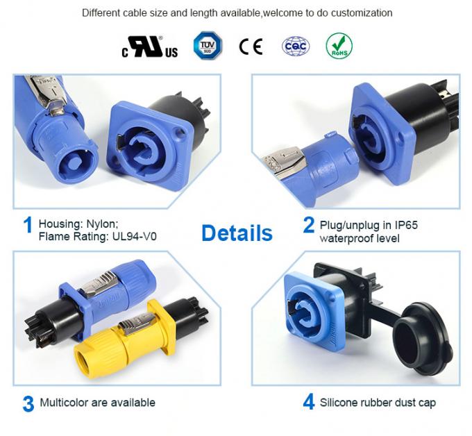 VISSQH 3-polige Wasserdichte Stecker - IP67 Elektrostecker Mit 20cm Kabel Für Auto & LED