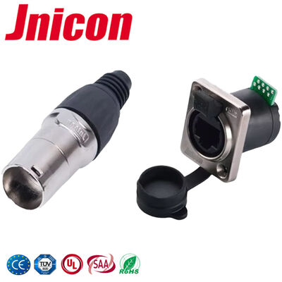 UL94-V0 IP44 IP65 RJ45-Buchsenstecker, wasserdichte Steckverbinder für Schalttafelmontage, 500 V