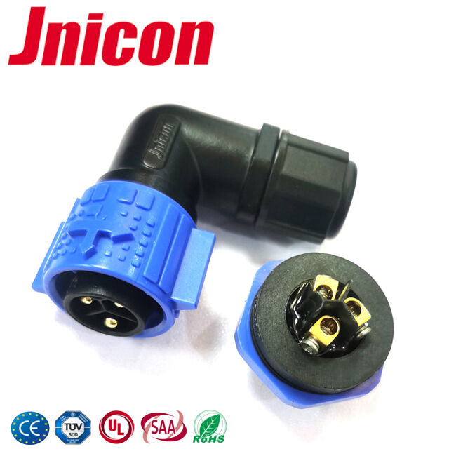 M19 20A 3-Pin-Schraub-Terminal-Anschluss Stromwasserdicht 300V-Anschluss 90 Grad