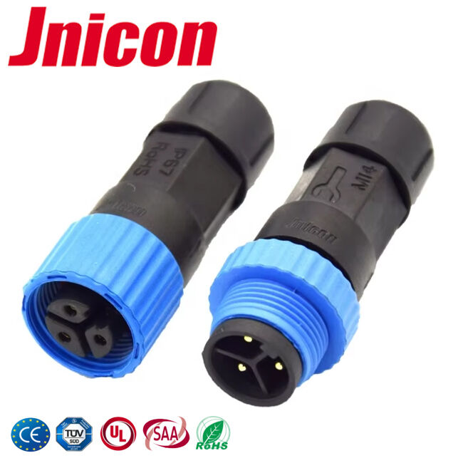 M15 3-poliger Kunststoff-Rundsteckverbinder 10 A 300 V Niederspannungs-LED-Steckverbinder für Outdoor-Elektronik