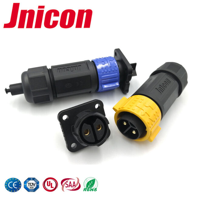 IP67 Stromanschluss 2 Stecker Stecker- und Steckdosenanschlüsse PA66 Material für industrielle Automatisierung