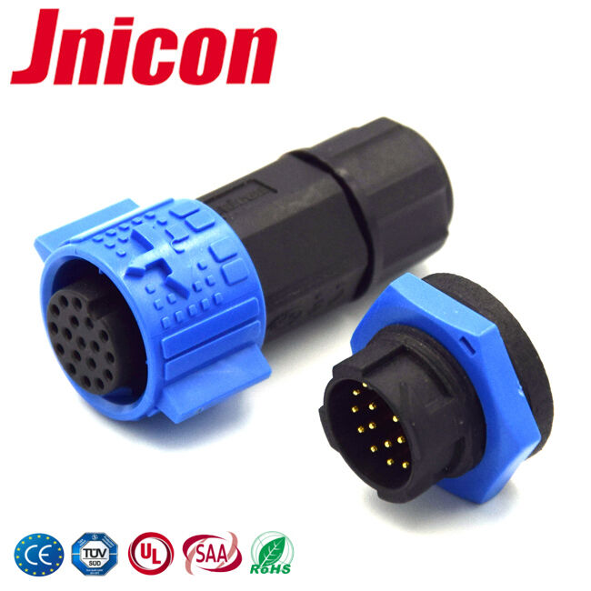 IP67 12-poliger Stecker und Buchse M19 5A Niederspannung Wasserdichte 300-Volt-Rundsteckverbinder