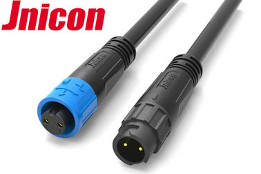 Jnicon M12 IP68 imprägniern Stromkabel-Verbindungsstück-Bajonett 2 schwarze blaue Farbe Pin